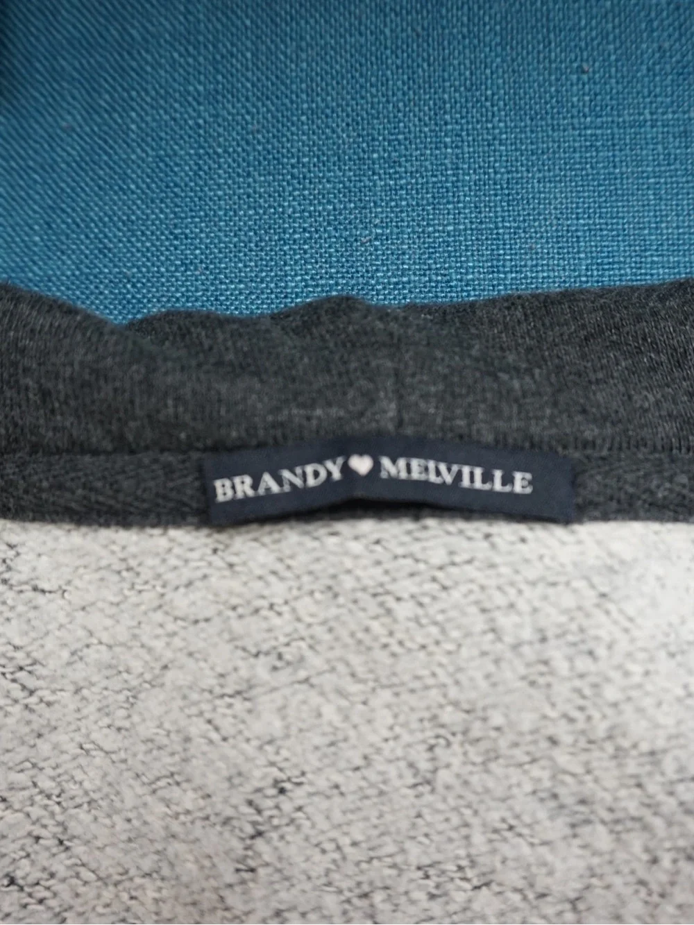 Brandy Melville Dark Charcoal Sherpa-Lined Zip Hoodie